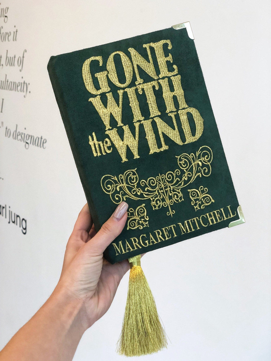 Gone with the Wind book clutch - Emerald green velvet version
