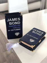 Load image into Gallery viewer, Book Clutch - Diamonds are forever - Blue velvet
