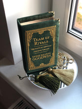 Load image into Gallery viewer, Book Clutch - Team of Rivals - Emerald green velvet version
