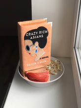 Load image into Gallery viewer, Embroidered Book Clutch - Crazy Rich Asians - Peach velvet version
