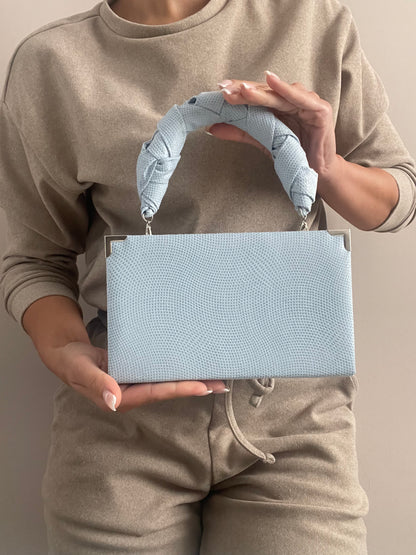 Mini handbag with handle - light blue version