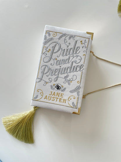 Pride and Prejudice ivory white clutch book