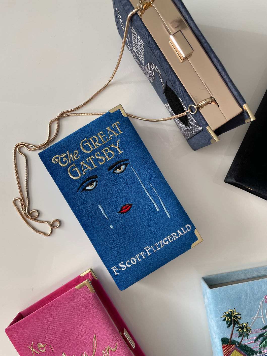 Embroidered Book Clutch - The Great Gatsby