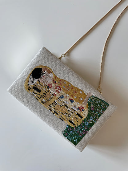 Book Clutch Bag - Gustav Klimt “The Kiss” - with short handle