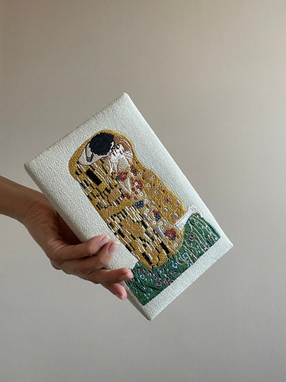 Book Clutch Bag - Gustav Klimt “The Kiss” - with short handle