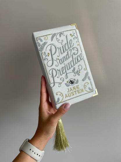 Pride and Prejudice ivory white clutch book