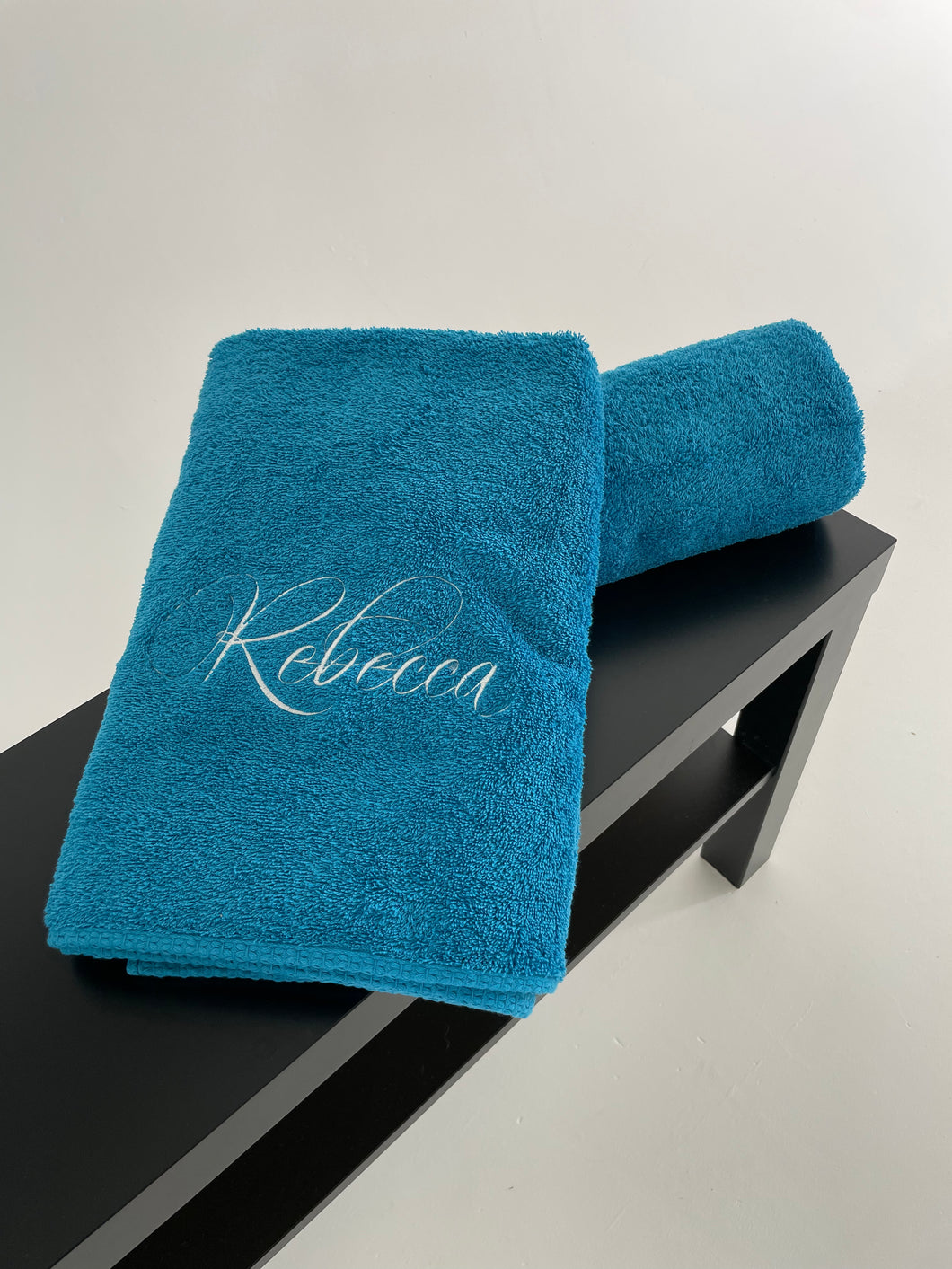 Bath towel set with custom name